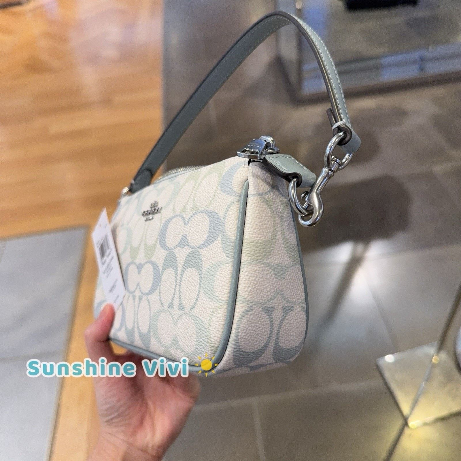 Coach NWT Coach Nolita 19 Pretty Canvas CDW29 Silver/Chalk/Blue Size ONE SIZE - 2 Thumbnail
