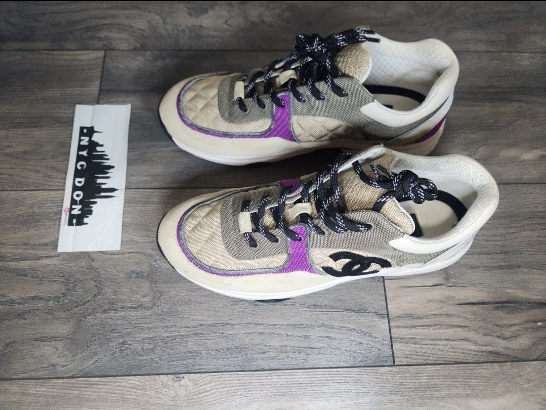 Chanel Dm Best offer today Chanel CC Trainer Low Tan Purple Size US 13 / EU 46 - 5 Thumbnail