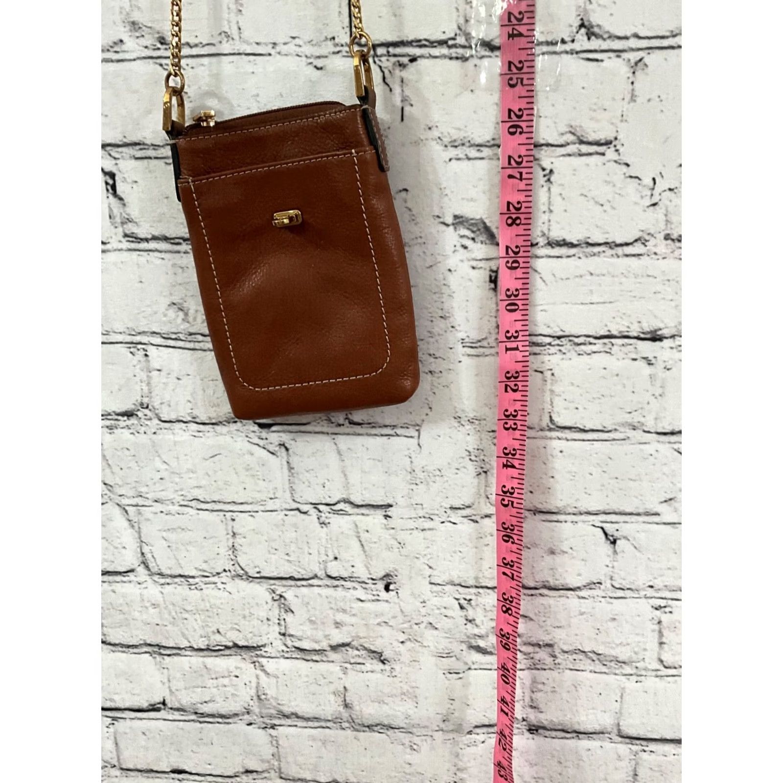 Fossil Fossil Crossbody Purse Bag Crossbody Small Brown Leather 8in 5in Zipper Gold Hardware Womens Purse Strap Adjustable Vintage No Size ONE SIZE - 7 Thumbnail
