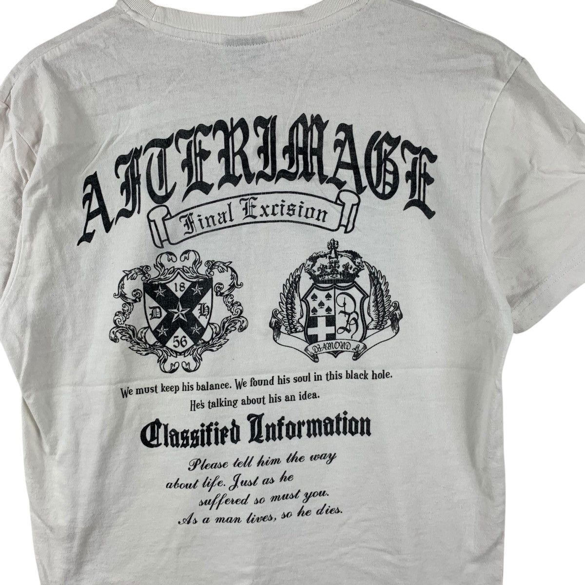 Vintage AFTERIMAGE CLASSIFIED INFORMATION Old English Text Tee Size L / US 10 / IT 46 - 7 Thumbnail