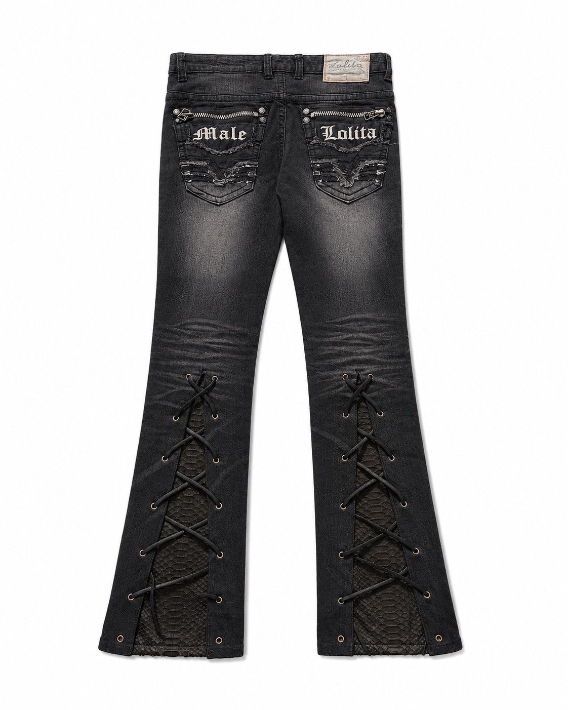 Japanese Brand Lolita lace up flare jeans Size US 26 / EU 42 - 2 Thumbnail