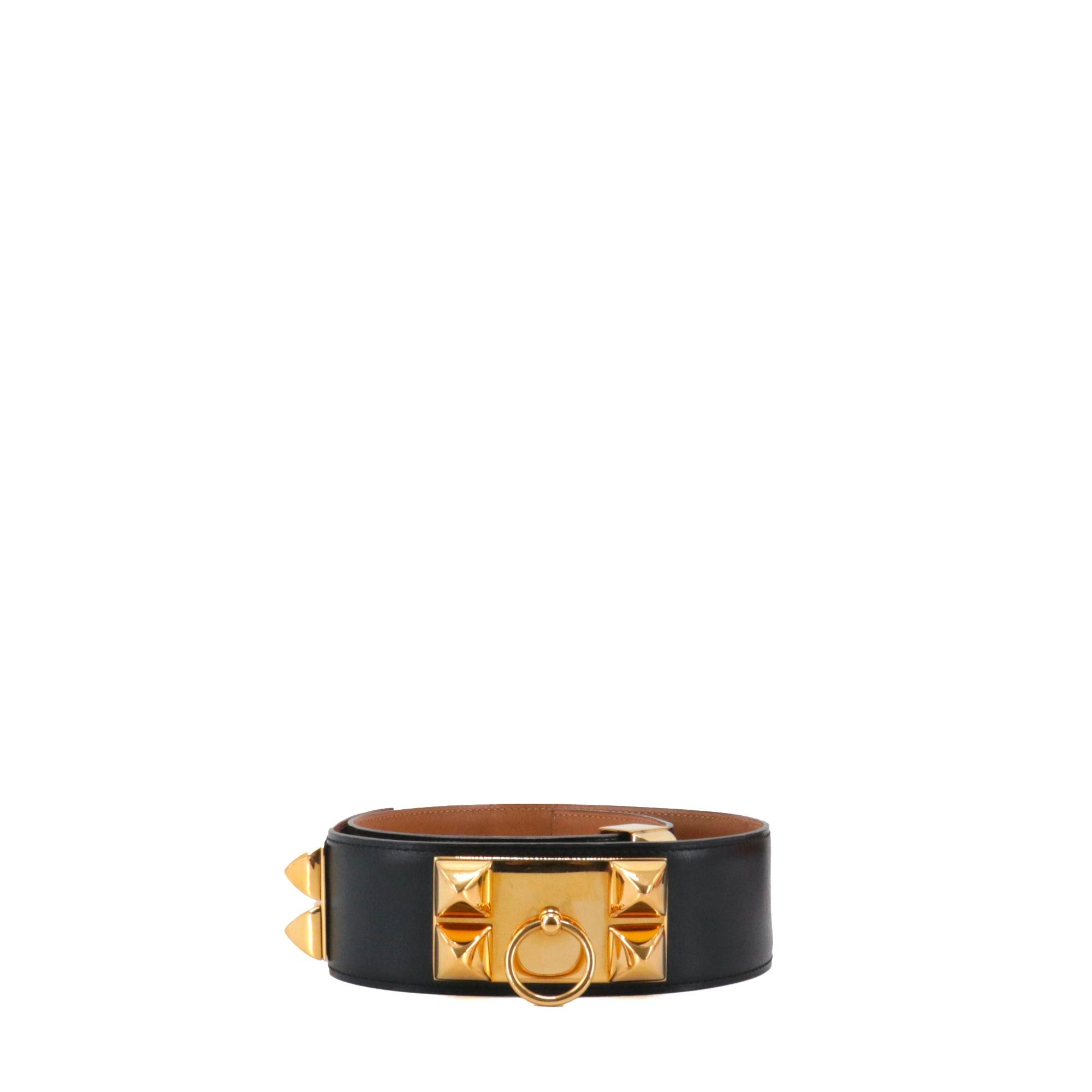 Hermes HERMÈS - Hermès Collier de Chien Belt in black leather (T70) Size ONE SIZE - 1 Thumbnail