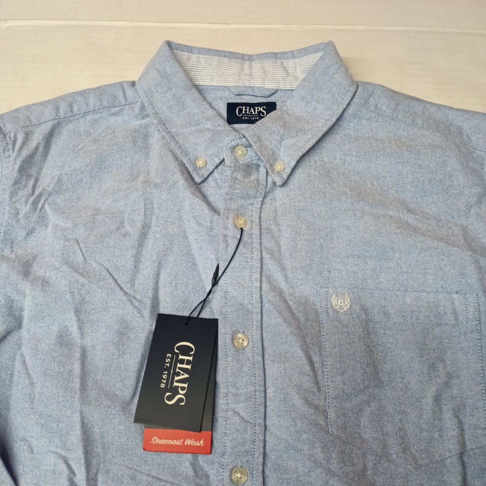 Chaps Chaps Shirt Men's XL Blue Cotton Classic Oxford Collared Size US XL / EU 56 / 4 - 3 Thumbnail