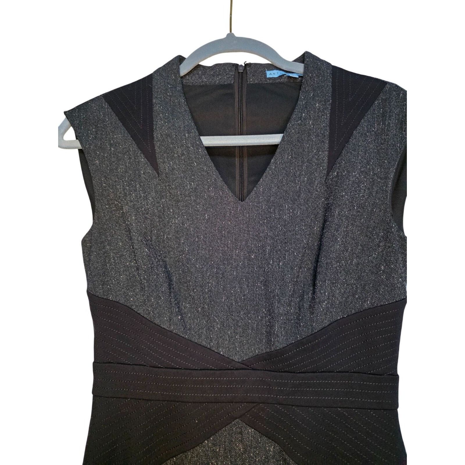 ANTONIO MIRO Antonio Melani Womens Metallic Gray & Black Dress size 2 Size XS / US 0-2 / IT 36-38 - 6 Thumbnail