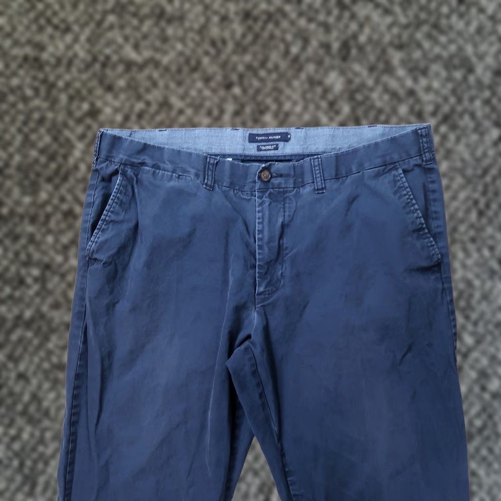 Tommy Hilfiger Tommy Hilfiger Chino Pants Flat Front Blue 40x30 Men's Regular Straight Pocket 5-Pocket Design Knit Cotton Beltless? Size US 40 / EU 56 - 1 Thumbnail