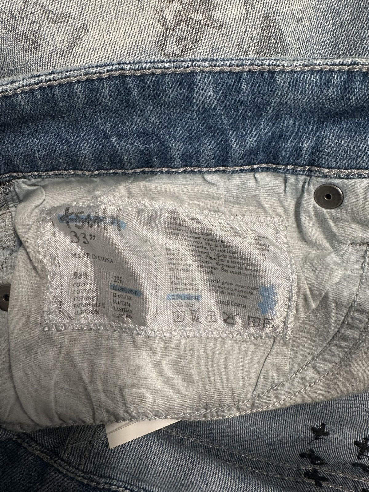 Ksubi Ksubi All Over Print Blue Denim Jeans Size 33 Size US 33 - 5 Thumbnail
