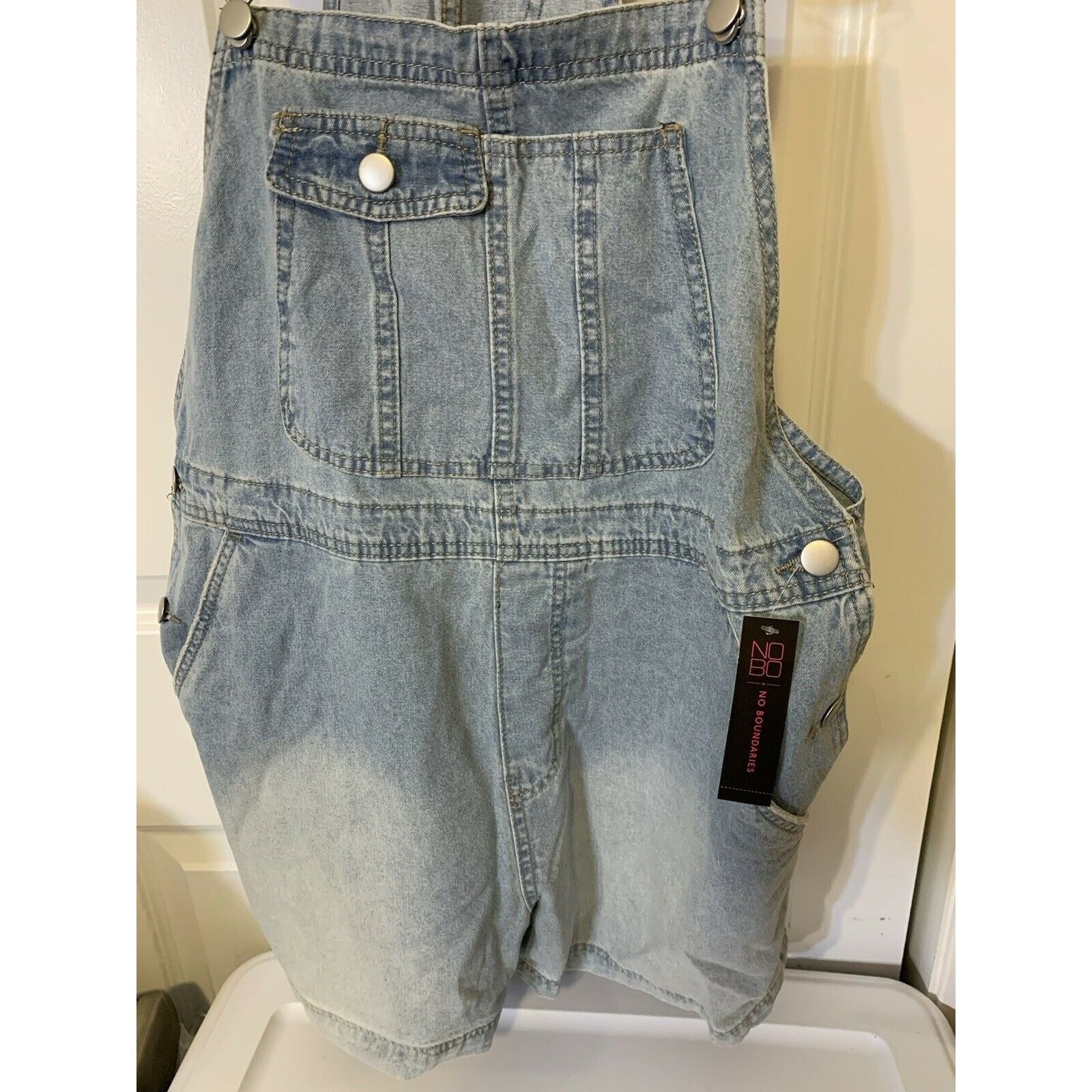 Other New No Boundaries Bib Overalls Women’s Sz XL 15-17 Shorts De Size 33" - 4 Thumbnail