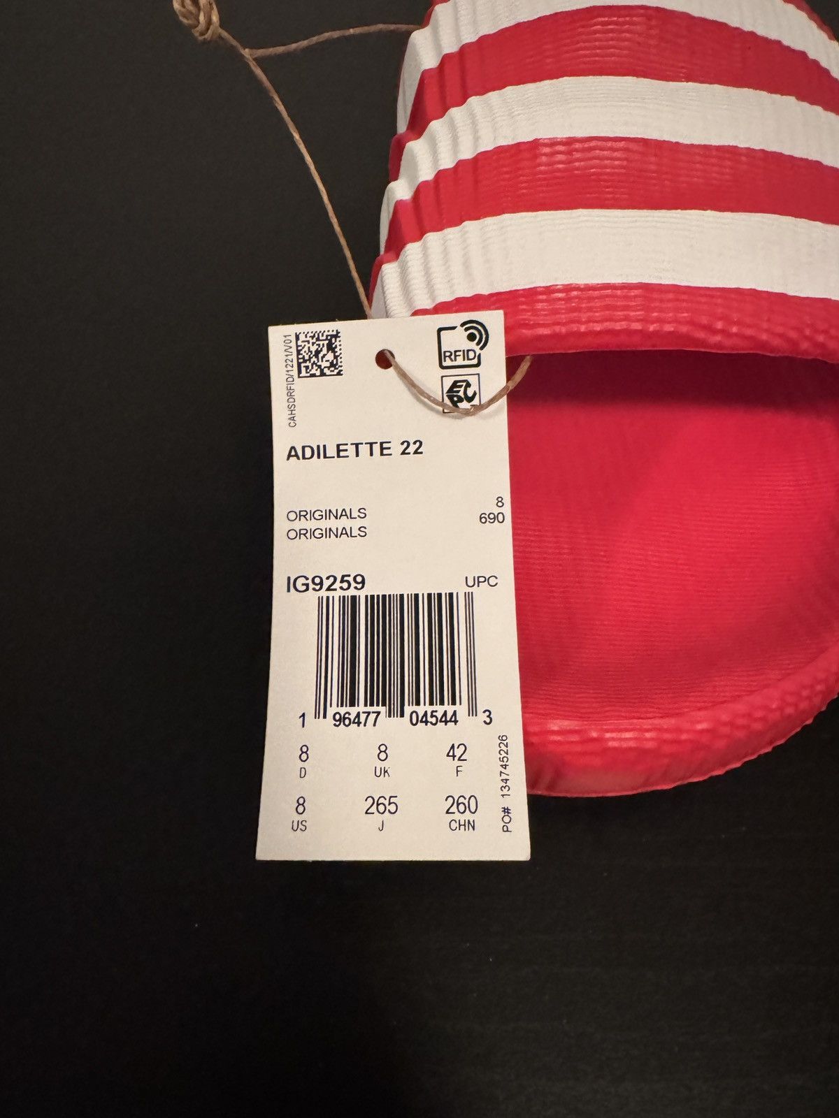 Adidas ADIDAS ADILETTE 22 SLIDES BETTER SCARLET CLOUD WHITE Size US 8 / EU 41 - 6 Thumbnail