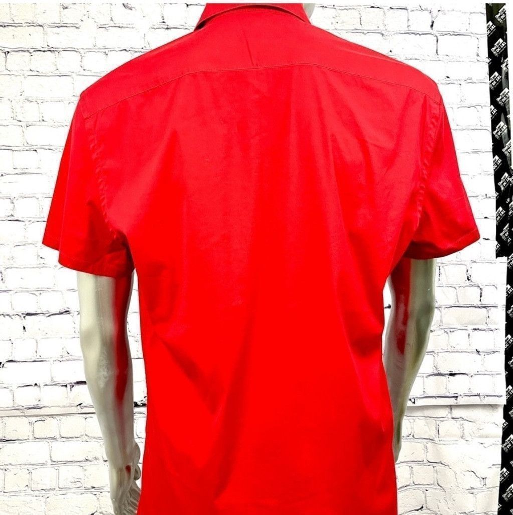 Prada Rare Prada Red Short Sleeve Shirt – Made in Italy – 48 Size US L / EU 52-54 / 3 - 4 Thumbnail