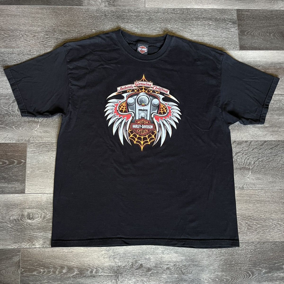 Harley Davidson × Vintage Vintage 2000s Harley Davidson Wings Eagle Graphic Logo Tee Size US XL / EU 56 / 4 - 3 Thumbnail