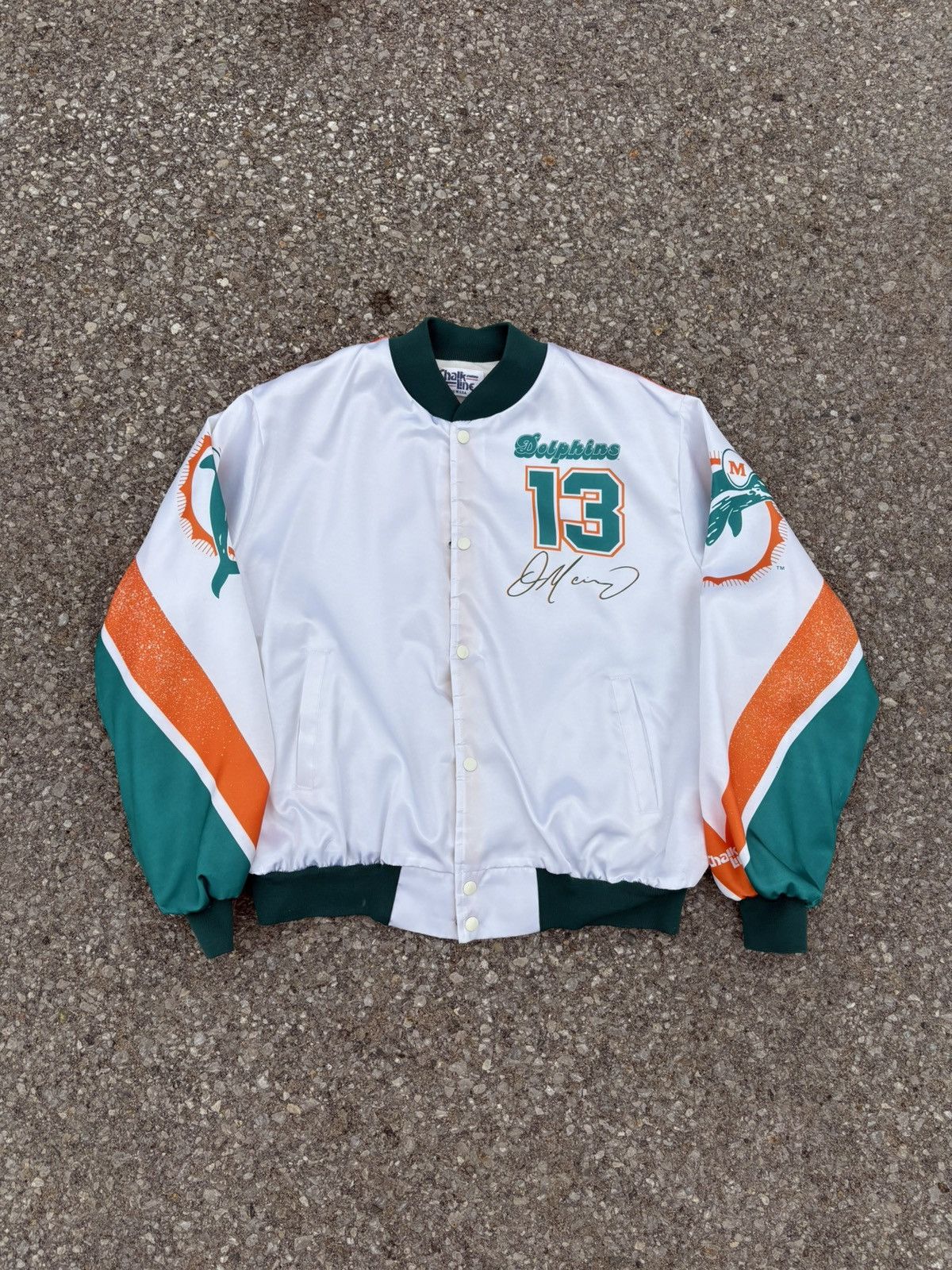 Chalk Line 90s Chalk Line Miami Dolphins Dan Marino Jacket Size US XL / EU 56 / 4 - 1 Thumbnail