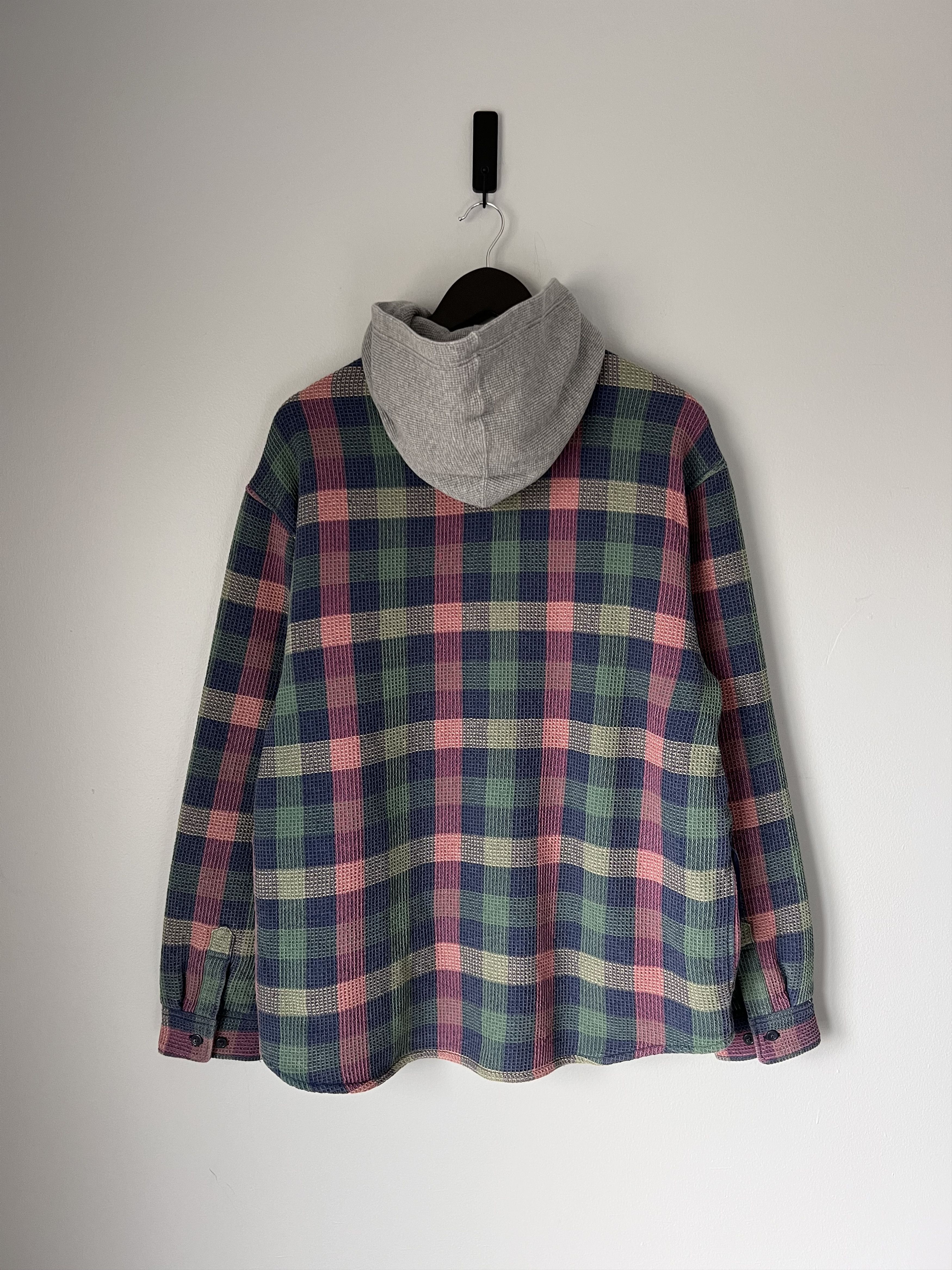 Supreme Waffle Plaid Hooded Shirt in Mulitcolor
