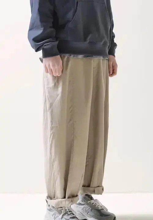 Jean 21SS Indigo Union Japan Khaki Minimal Casual Lantern Pants Size US 33 - 3 Thumbnail