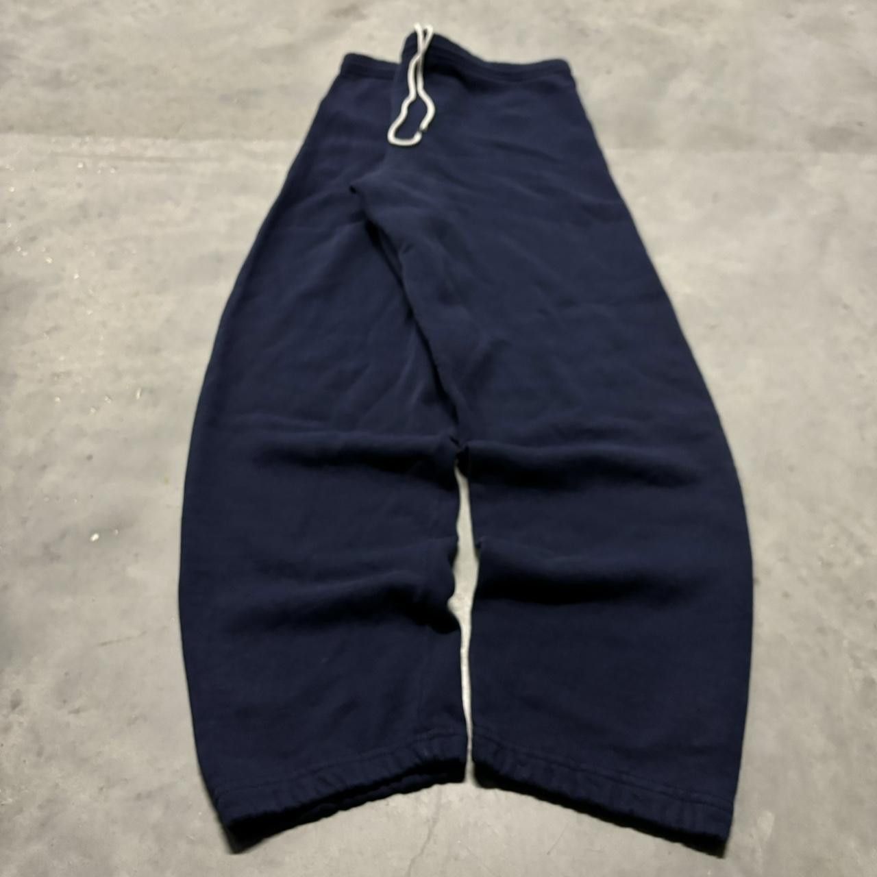 Japanese Brand × Vintage Crazy Vintage 90s Navy Blue Made In USA Essential Sweatpants! Size US 32 / EU 48 - 3 Thumbnail
