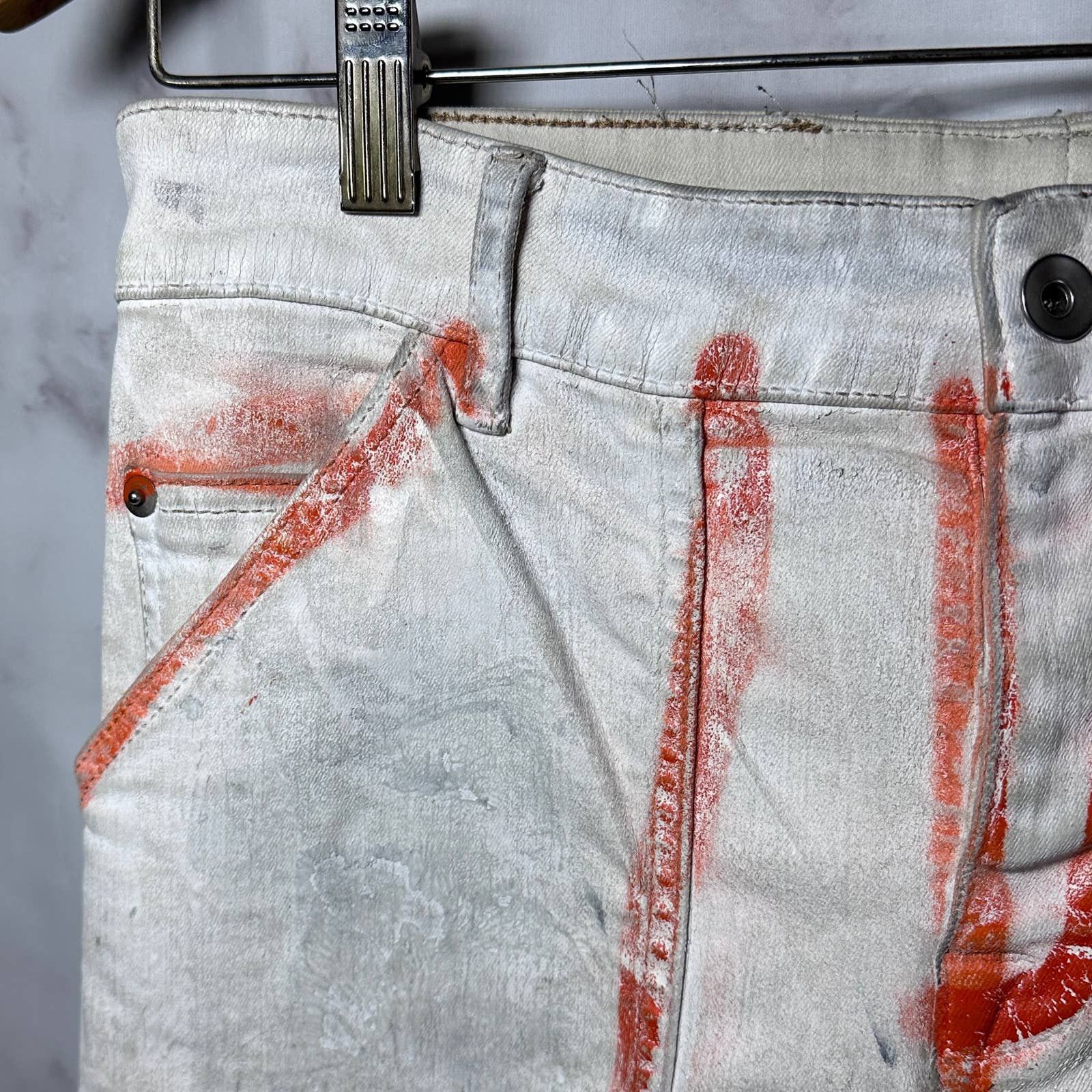 Rick Owens Drkshdw Painted Wax Nagakin Denim by Nyree Morrison Size US 31 - 5 Thumbnail