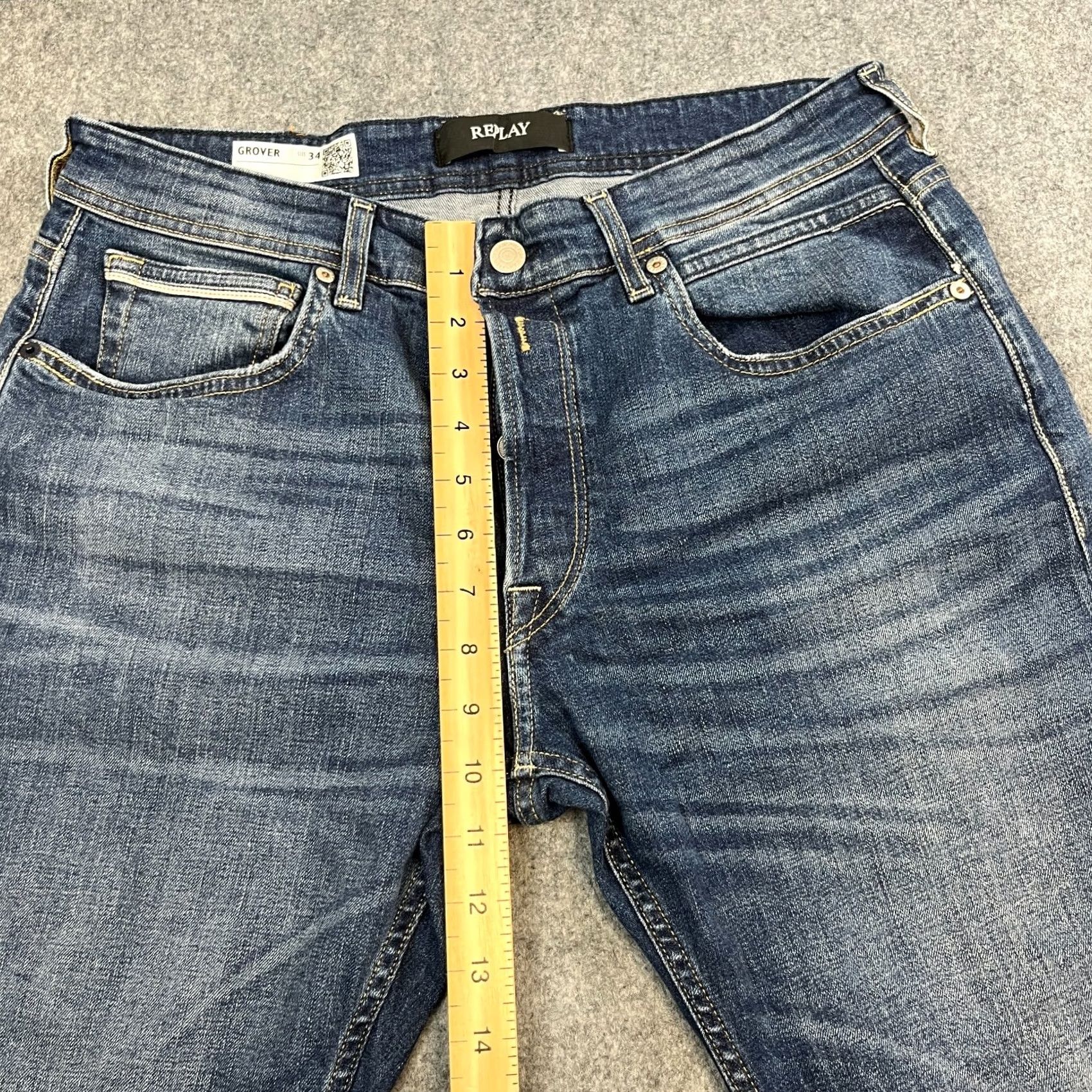 Replay Replay Jeans Slim Fit 32 28 Dark Wash Blue Organic Cotton Stretch Grover Men 5-Pocket Denim Shirt? Size US 32 / EU 48 - 5 Thumbnail