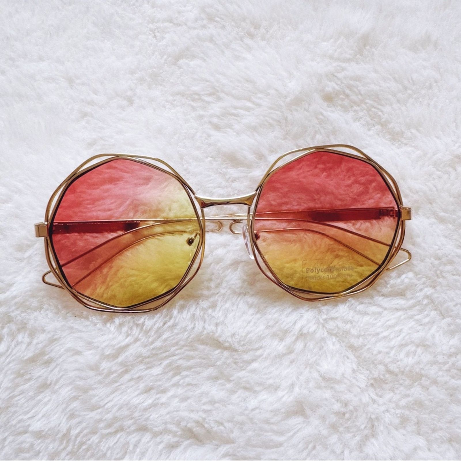 Other Seraphina Pink & Yellow Geometric Sunglasses Size ONE SIZE - 1 Thumbnail