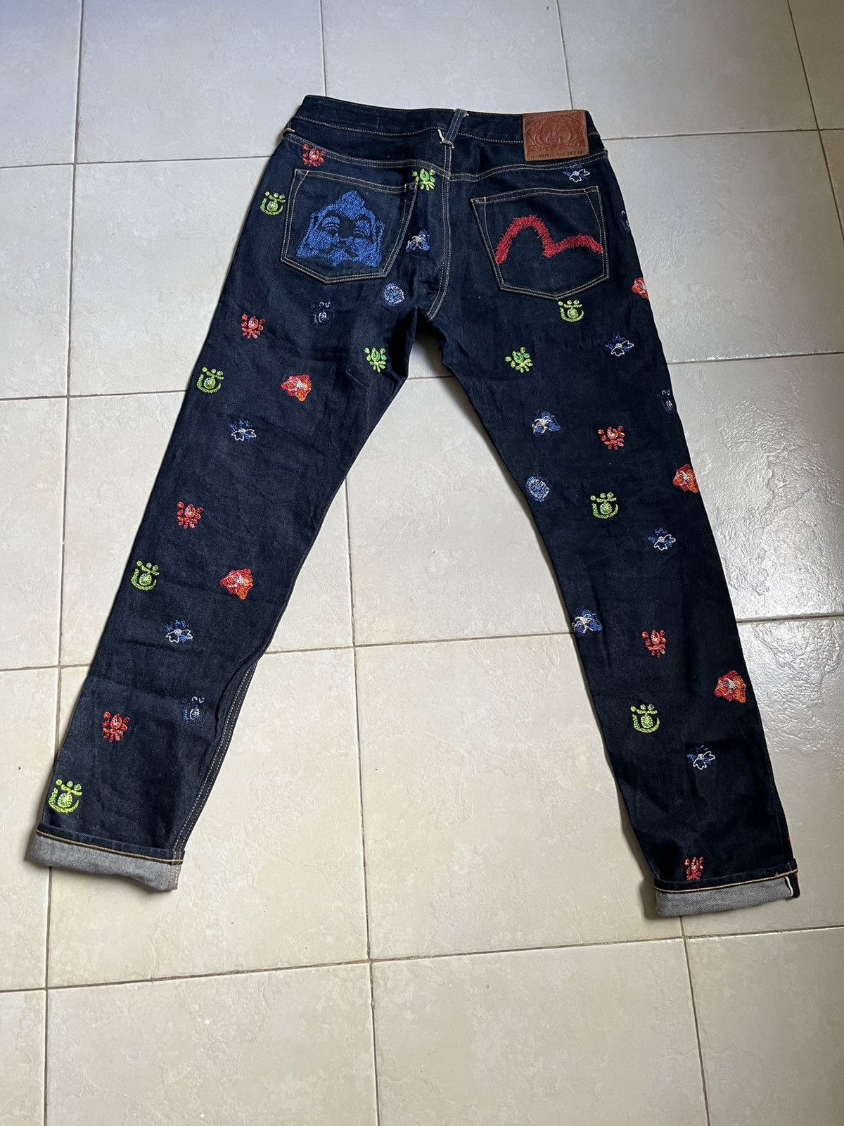Evisu Evisu diacock selvedge embroided denim Size US 33 - 1 Thumbnail