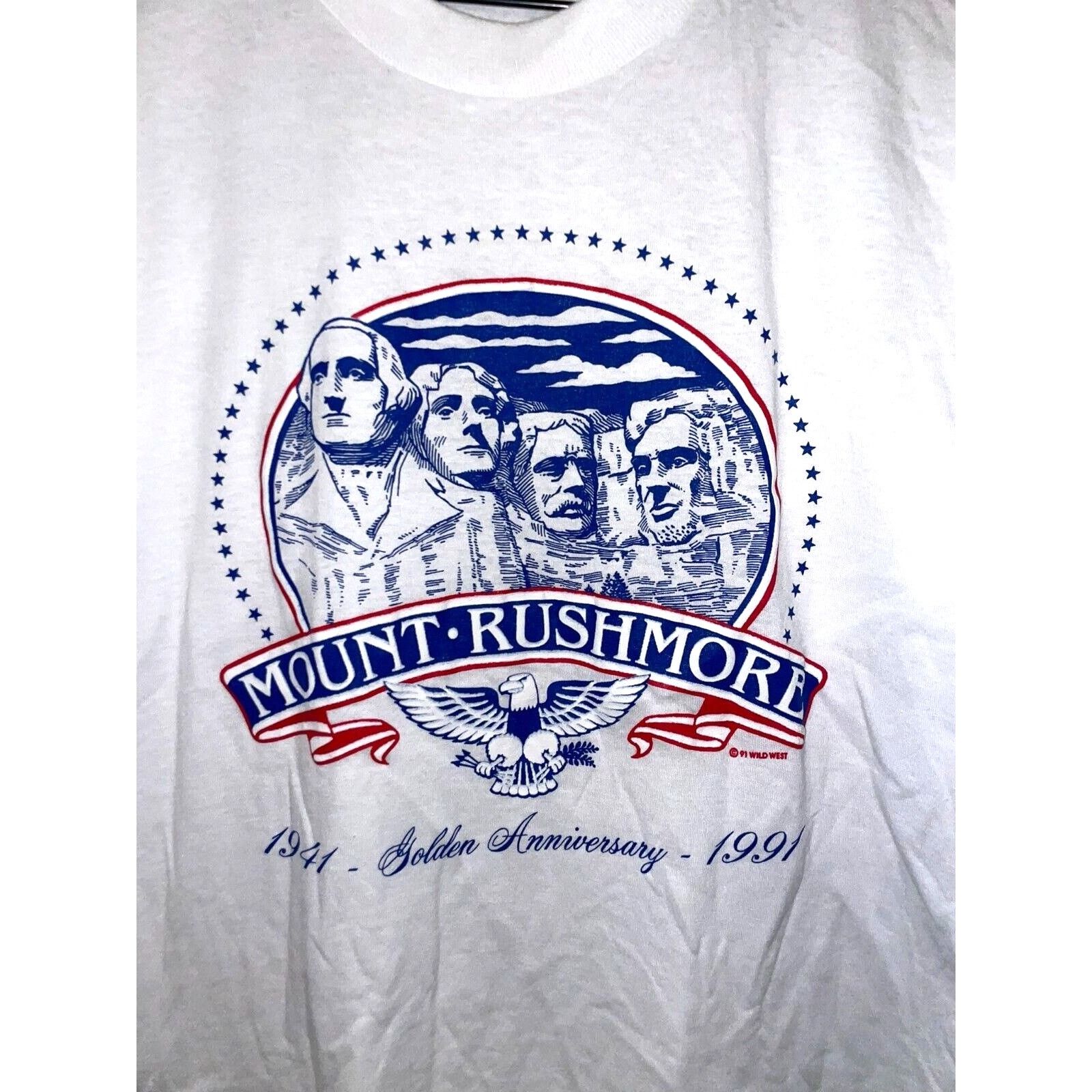 Jerzees Vintage Mount Rushmore Shirt Anniversary Graphic L White Tee Size US L / EU 52-54 / 3 - 2 Thumbnail