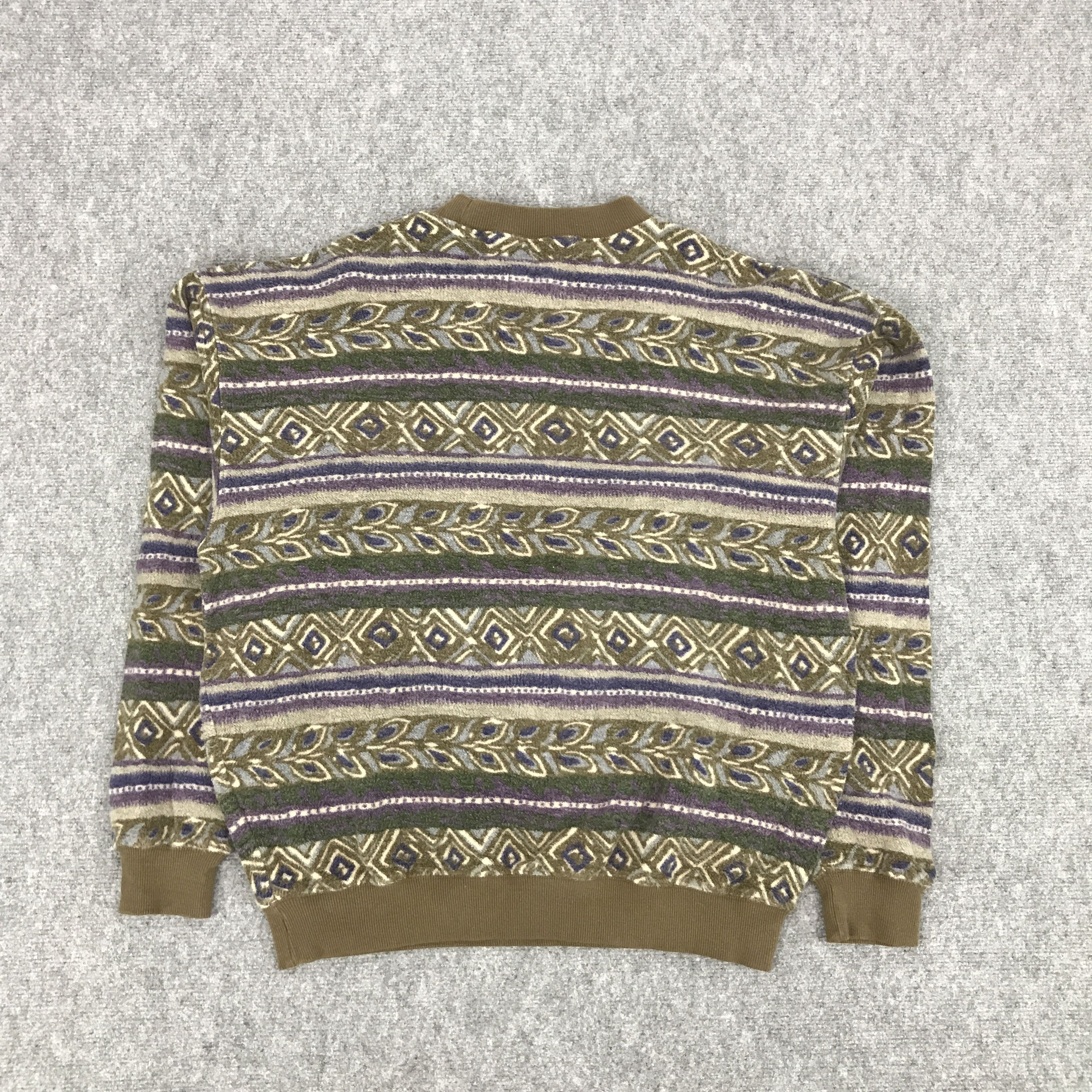 Japanese Brand × Vintage POLO COUNTRY STRIPED NAVAJO DESIGN SWEATSHIRT Size US M / EU 48-50 / 2 - 2 Thumbnail