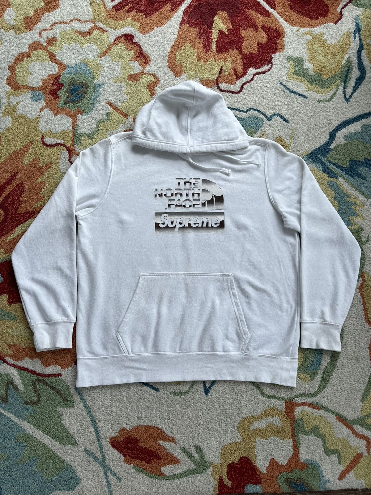 North face supreme hoodie white best sale