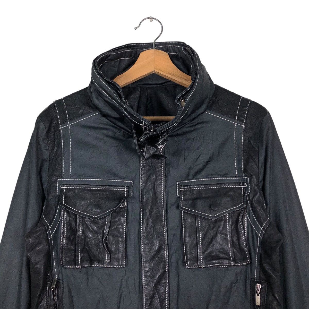 Japanese Brand 📌Cropped Biker Leather Jacket Comme Ca Du Mode Men Size US S / EU 44-46 / 1 - 4 Thumbnail