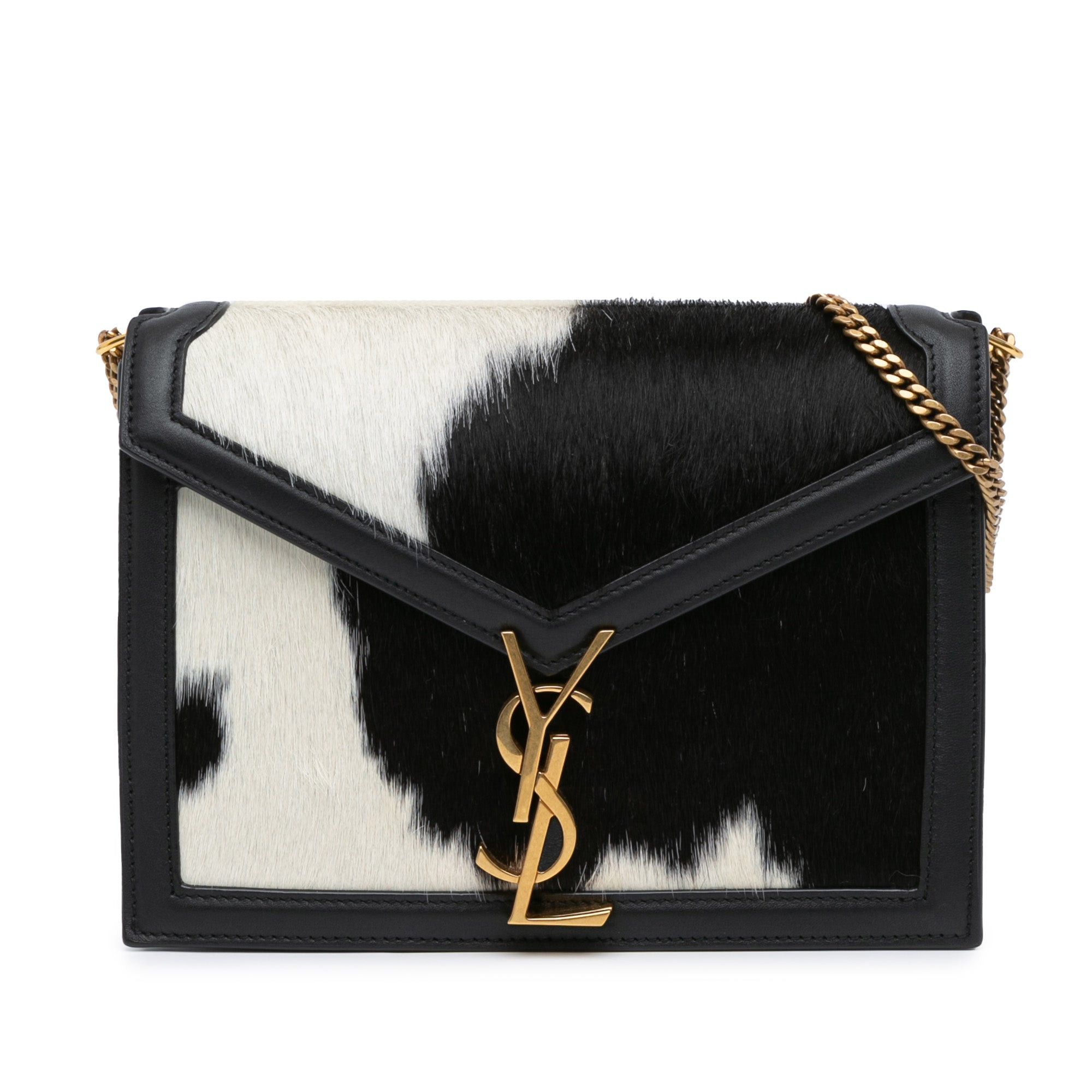 Saint Laurent Paris Saint Laurent Calf Hair Cassandra Crossbody Black Size ONE SIZE - 1 Thumbnail