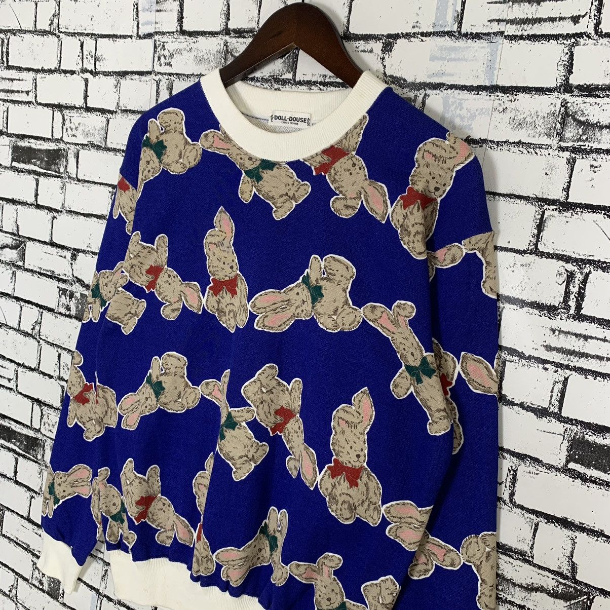 Vintage Doll-Douse Rabbit Full Print Sweatshirt Crewneck Size M / US 6-8 / IT 42-44 - 3 Thumbnail