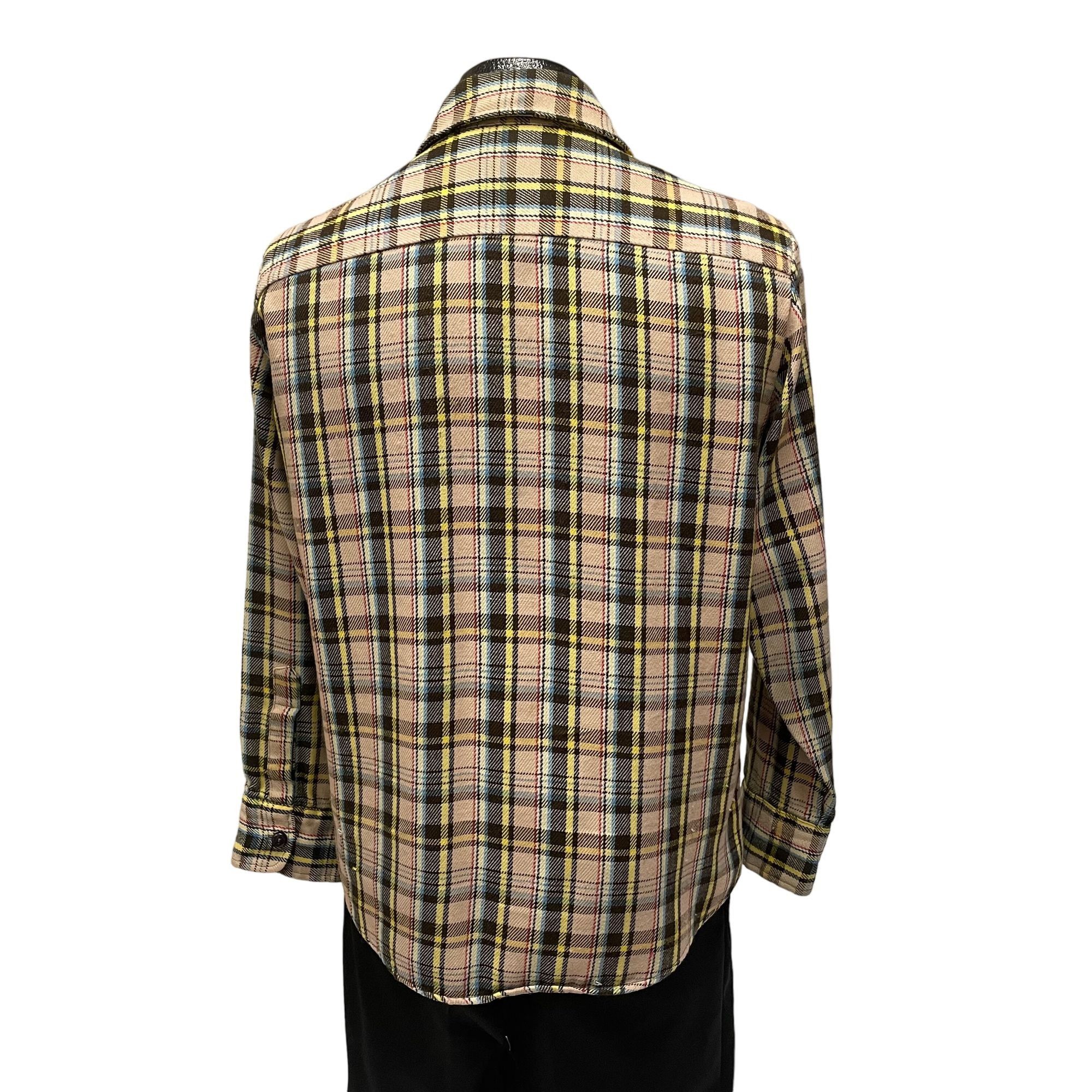Other Vtg JcPenney Tan MULTI COLOR Shadow Plaid FLANNEL Shirt Size US M / EU 48-50 / 2 - 3 Thumbnail