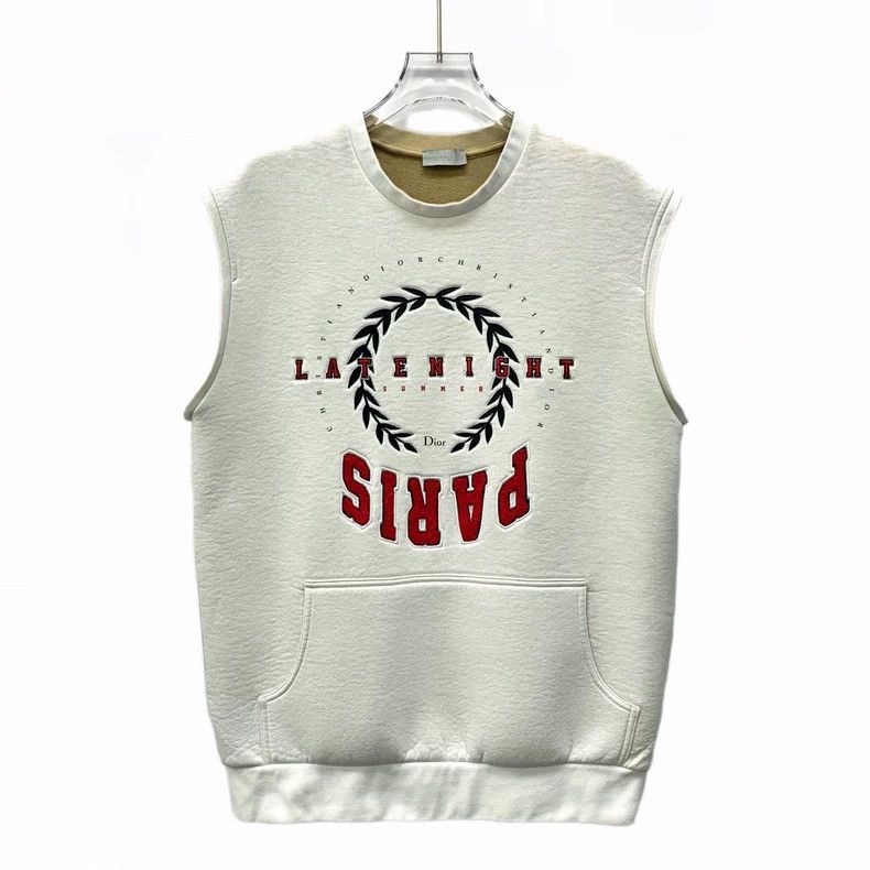 Dior Dior White letter wheat spike embroidery round-neck sleevel Size US S / EU 44-46 / 1 - 1 Thumbnail