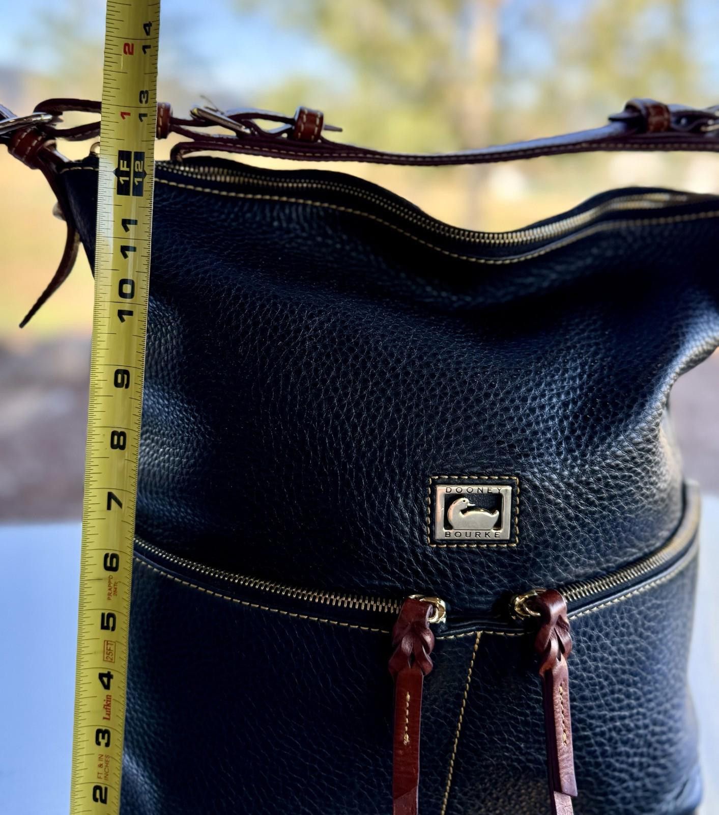 Dooney & Bourke Dooney & Bourke Dillen Pocket Navy Pebbled Leather Hobo Bag Size ONE SIZE - 6 Thumbnail