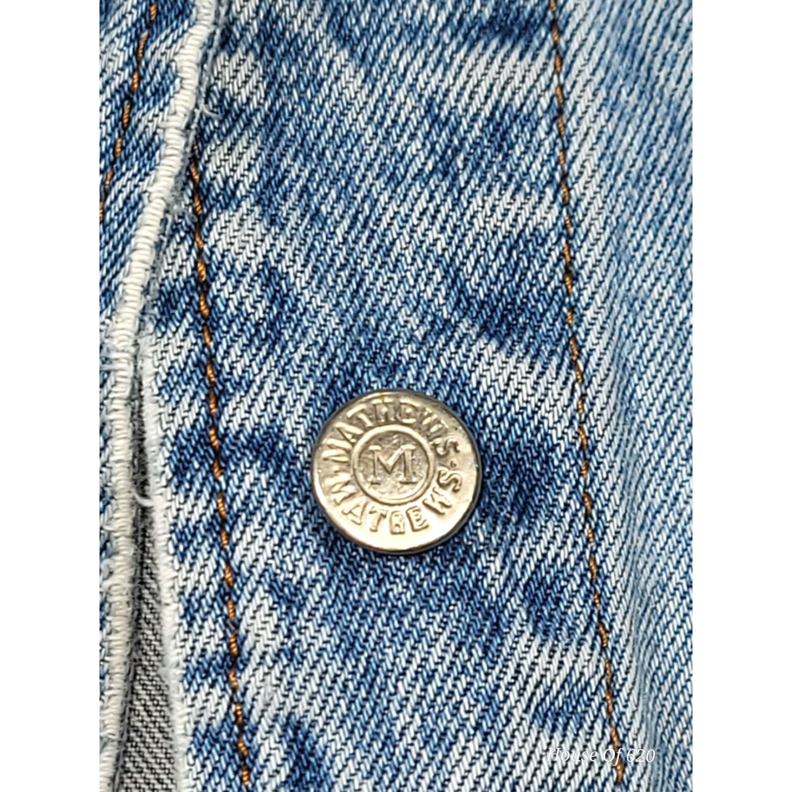 Denime VINTAGE carol's denim's Denim Jacket Womens M Blue 90s Biker Coat Jacket Casual Bohemian Motorcycle Pocket Embroidered Logo Collared Lightweight Size M / US 6-8 / IT 42-44 - 7 Thumbnail