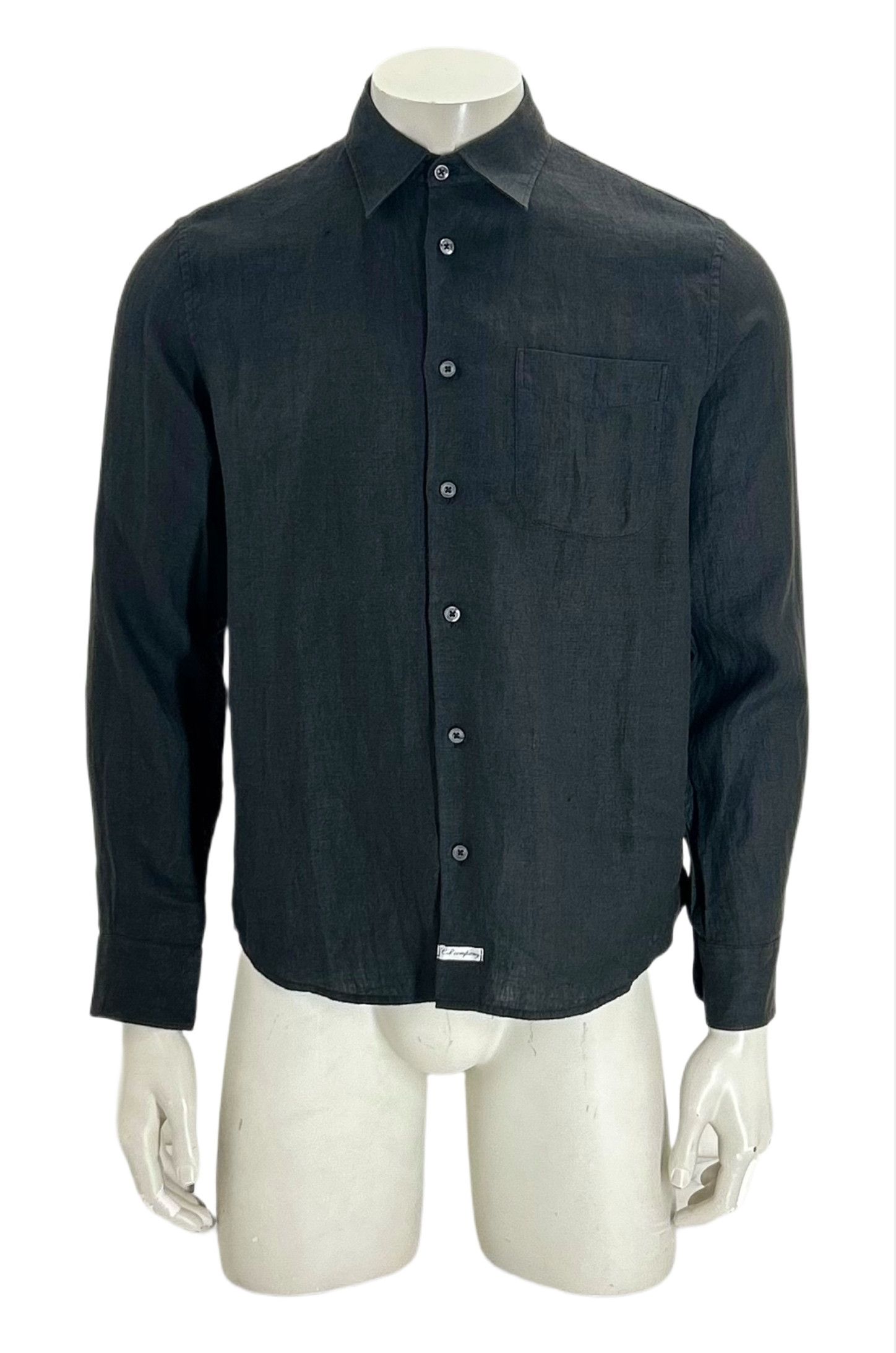 C.P. Company CP Company Black Long Sleeve Linen Shirt Size US M / EU 48-50 / 2 - 1 Thumbnail