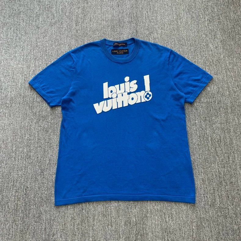 Louis Vuitton Louis Vuitton Blue slogan logo short sleeve Size US XXL / EU 58 / 5 - 1 Thumbnail