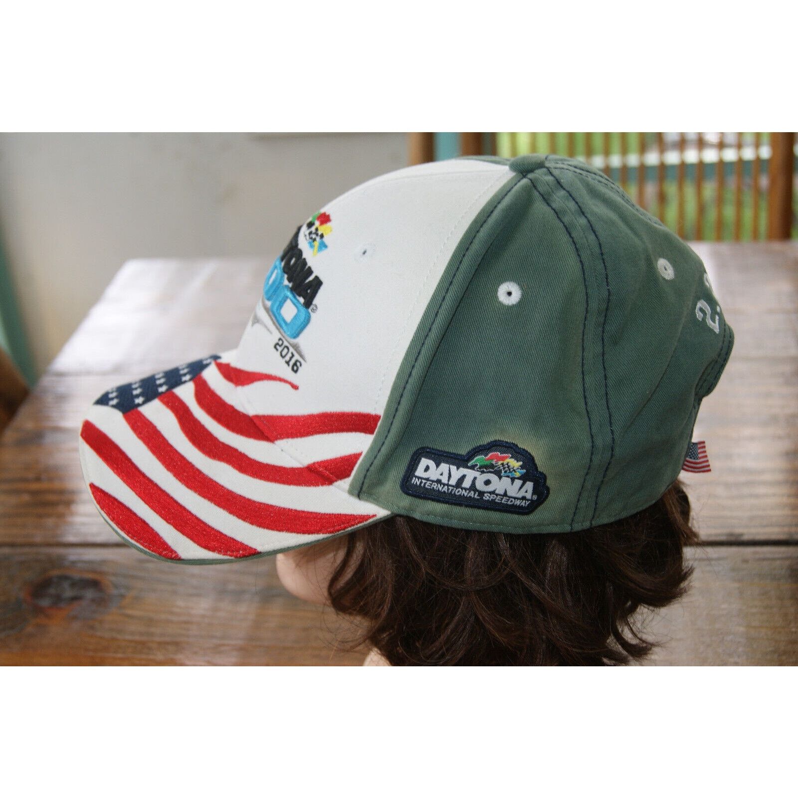 NASCAR Daytona 500 2016 USA Flag All Over Bill Print NASCAR Hat Cap Size ONE SIZE - 3 Thumbnail