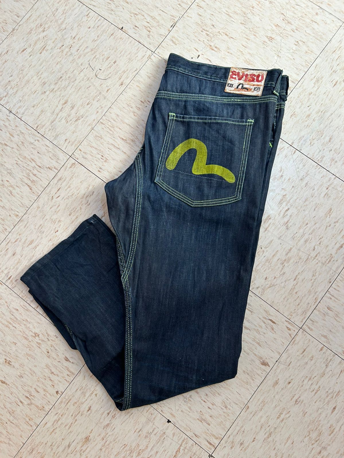 EVISU EU・ED エヴィス ユーロ クロップドジーンズ デニムブルー