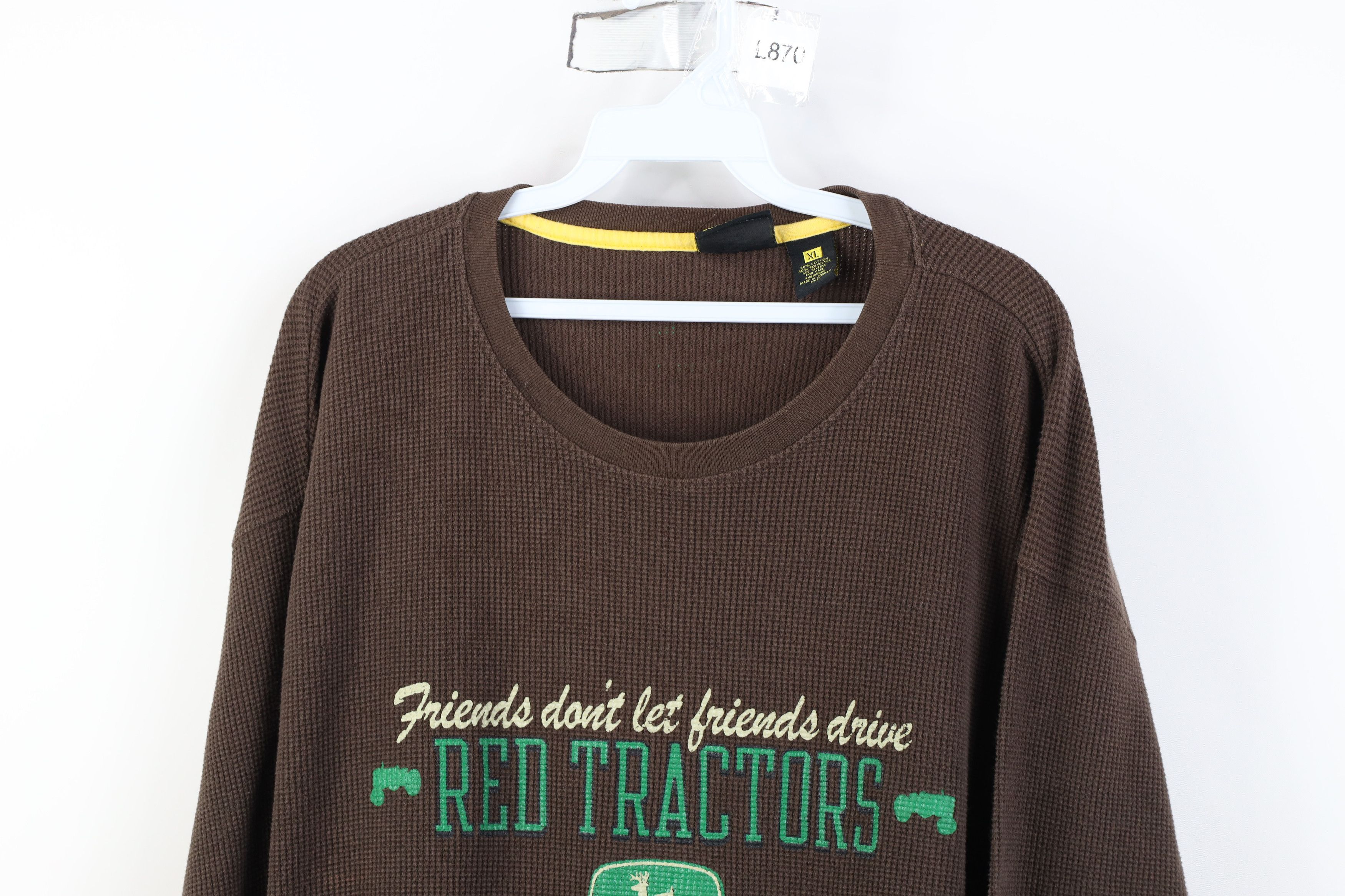 John Deere Vintage John Deere Tractors Waffle Knit Long Sleeve T-Shirt Size US XL / EU 56 / 4 - 2 Thumbnail