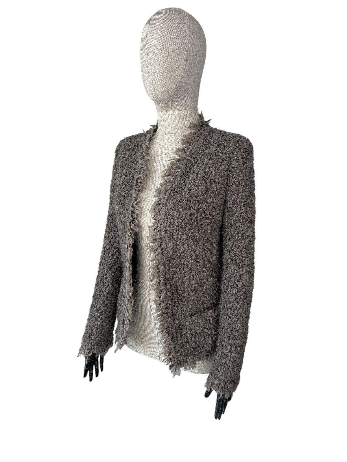 Iro IRO Coffey Jacket Mohair Fringe Trim Shaggy Open Front Boho Size S / US 4 / IT 40 - 2 Thumbnail