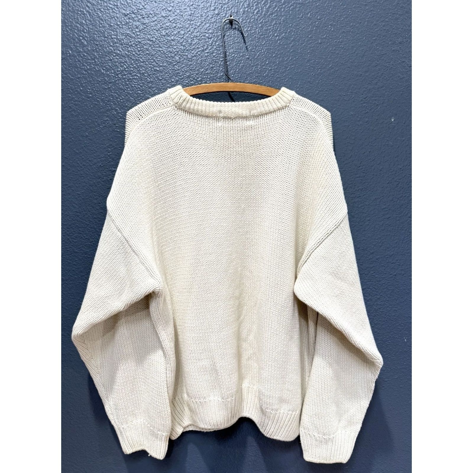 Eddie Bauer VINTAGE Eddie Bauer Sweater Argyle Pattern Cotton Knit Pullover Men XL White 90s Mens Size US XL / EU 56 / 4 - 6 Thumbnail