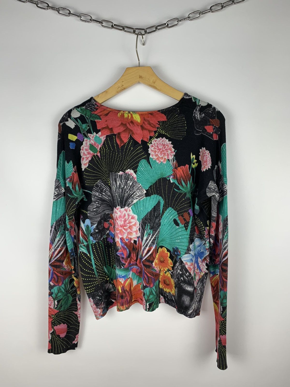 Desigual Desigual Women’s Flower Sweater Floral Size S Pullover Y2K Size S / US 4 / IT 40 - 5 Thumbnail