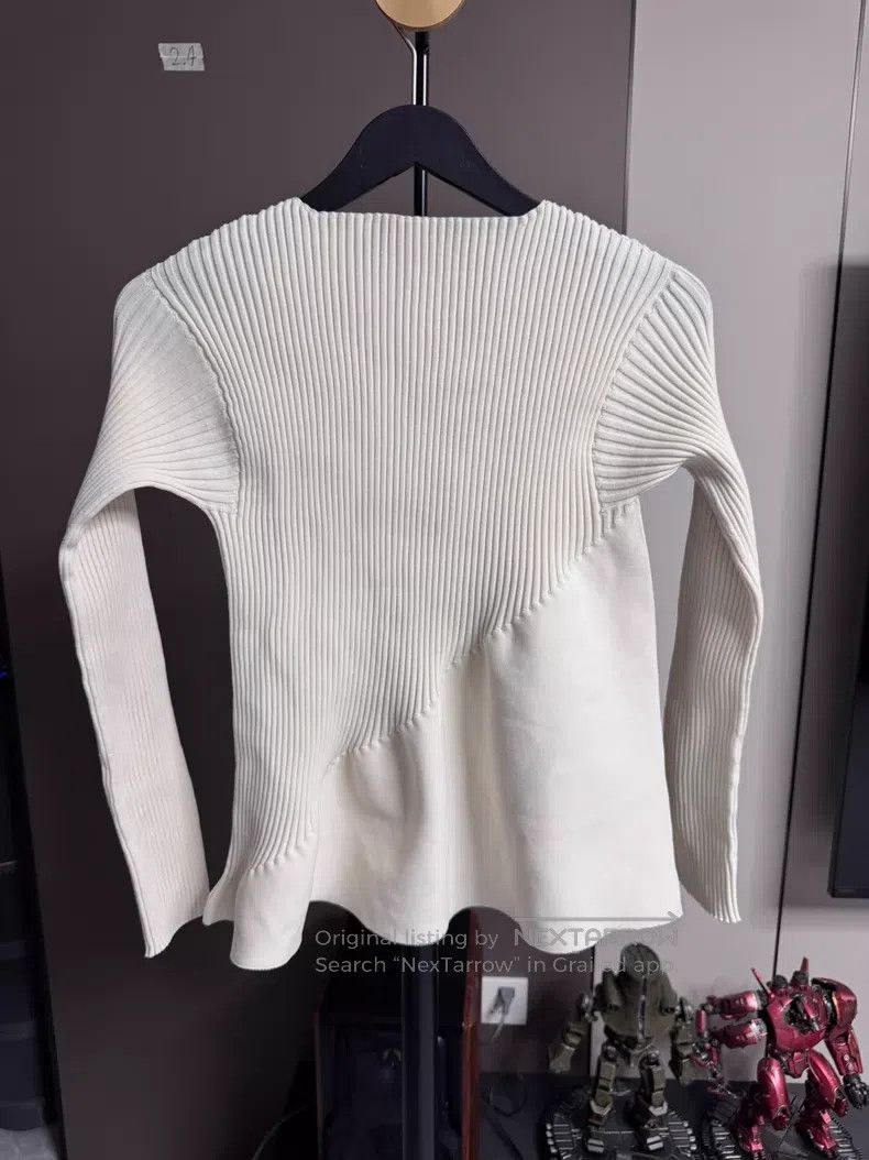Issey Miyake Issey Miyake Off-White Knit Long Sleeve Top Size M / US 6-8 / IT 42-44 - 2 Thumbnail