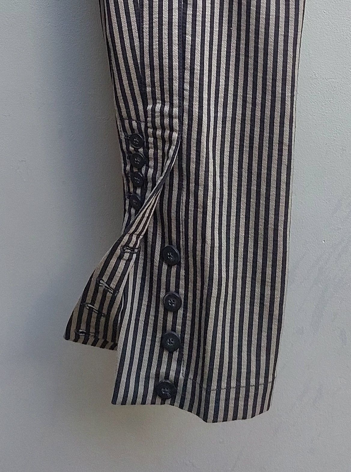 Ann Demeulemeester Ann Demeulemeester Striped Slim Pants with Buttoned Hem Size US 32 / EU 48 - 6 Thumbnail