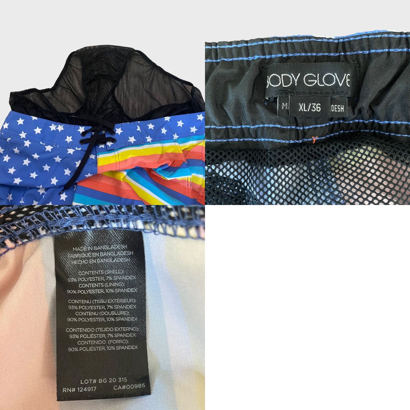 Body Glove VINTAGE Body Glove La Concha USA Board Shorts Blue Mens XL 36 American Flag Print Size US 36 / EU 52 - 8 Thumbnail