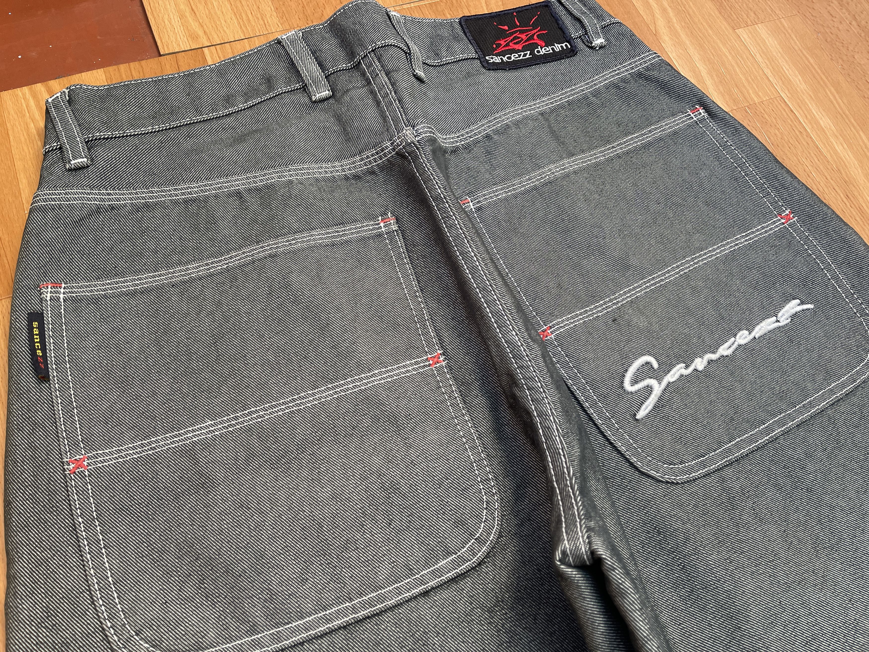 Other Sancezz jeans, shiny, vintage baggy, silver, metallic Y2K 32 Size US 32 / EU 48 - 8 Thumbnail