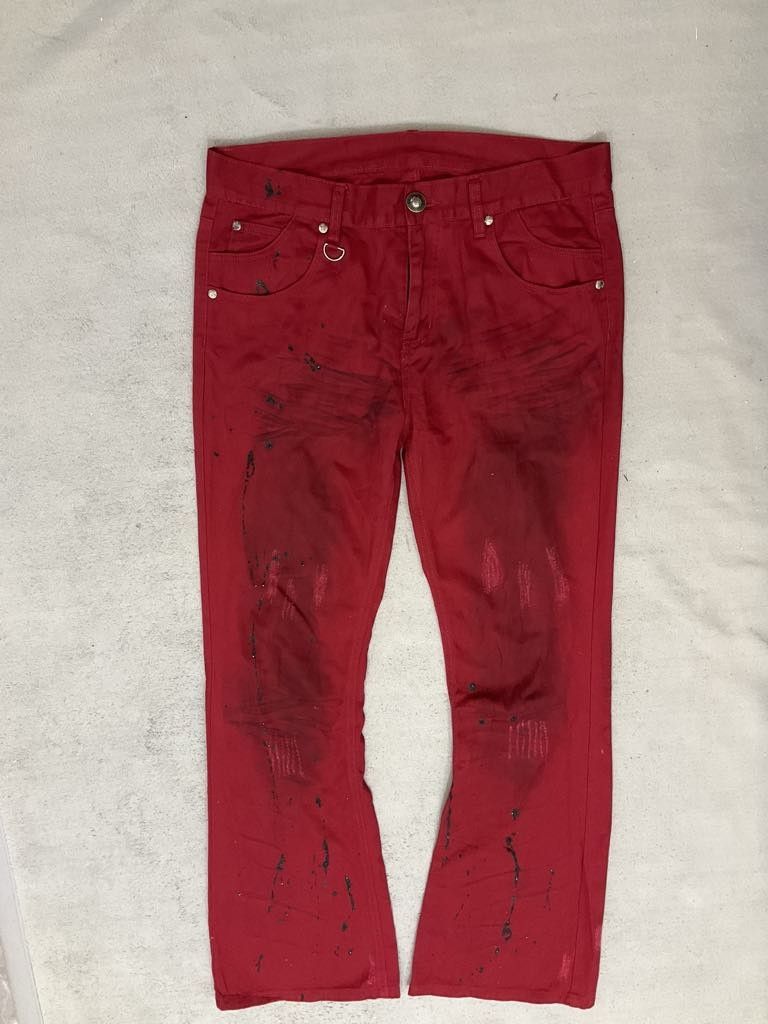 If Six Was Nine × Japanese Brand × Tornado Mart 🔥Flared🔥 90s Paint Splattered Distressed Jeans Size US 34 / EU 50 - 1 Thumbnail