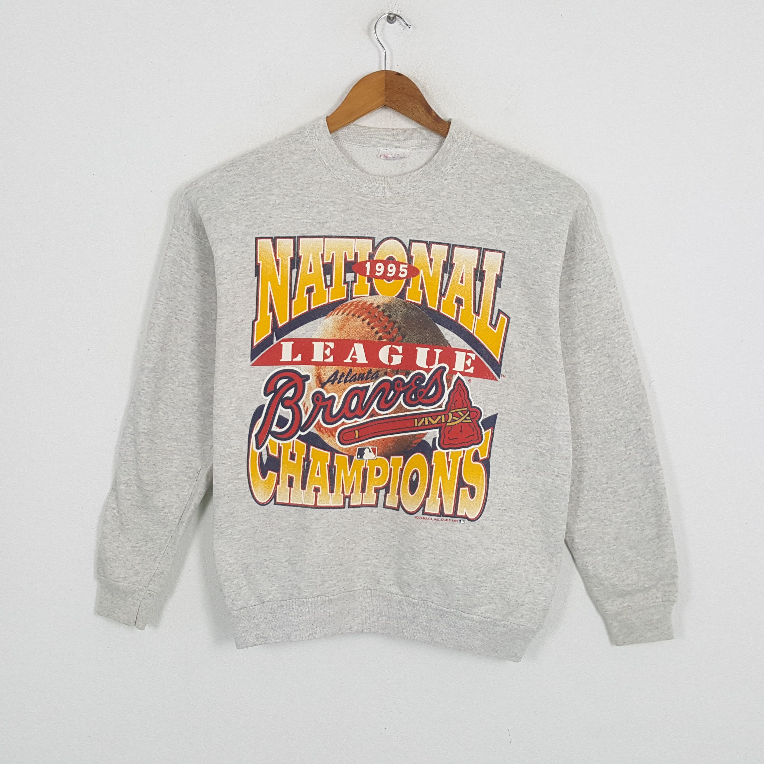 MLB × Vintage Vintage 90's ATLANTA BRAVES MLB Baseball Team Sweatshirts Size US L / EU 52-54 / 3 - 1 Thumbnail