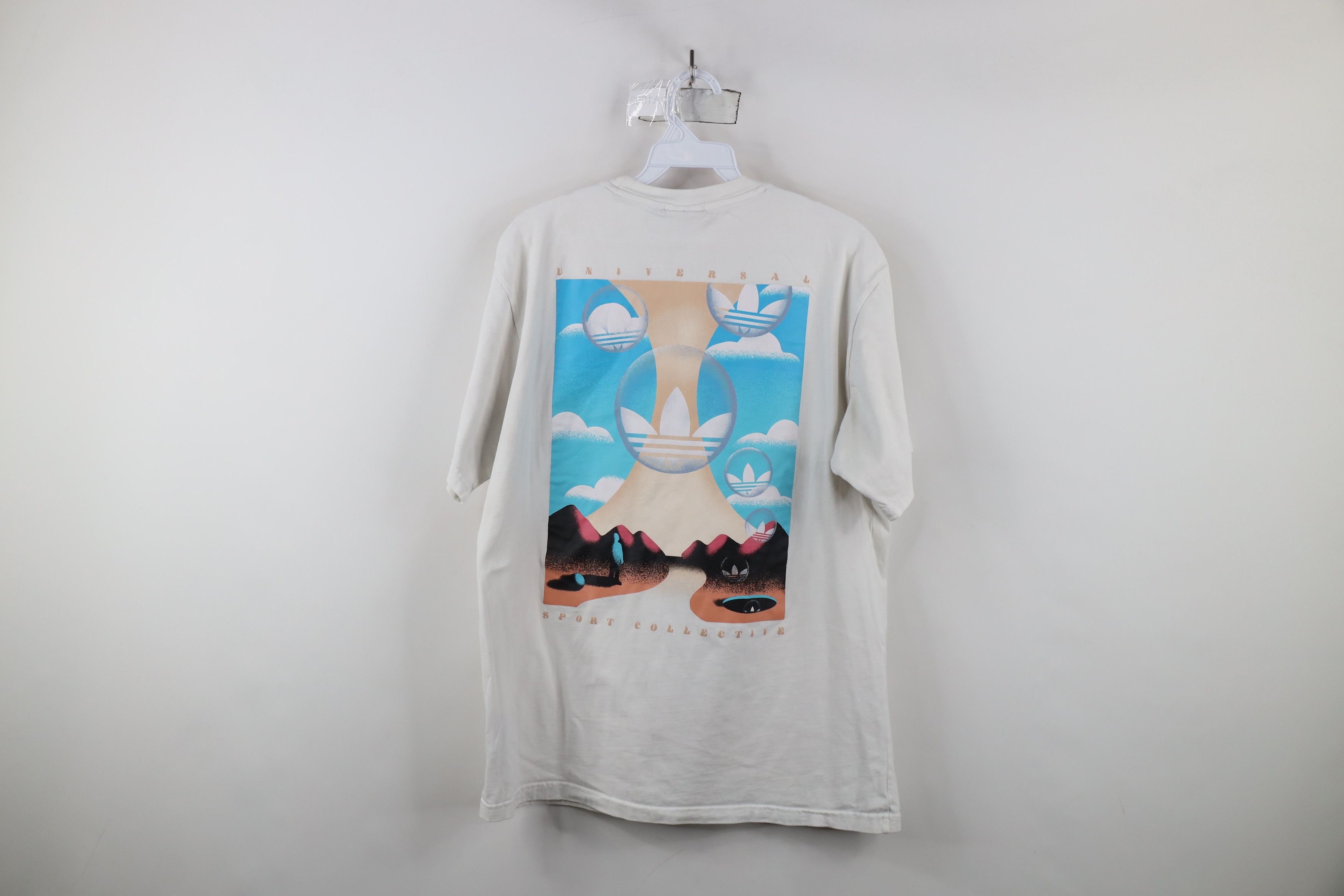Adidas × Vintage Vintage Y2K Adidas Salvador Dali Style Art T-Shirt White Size US M / EU 48-50 / 2 - 12 Thumbnail