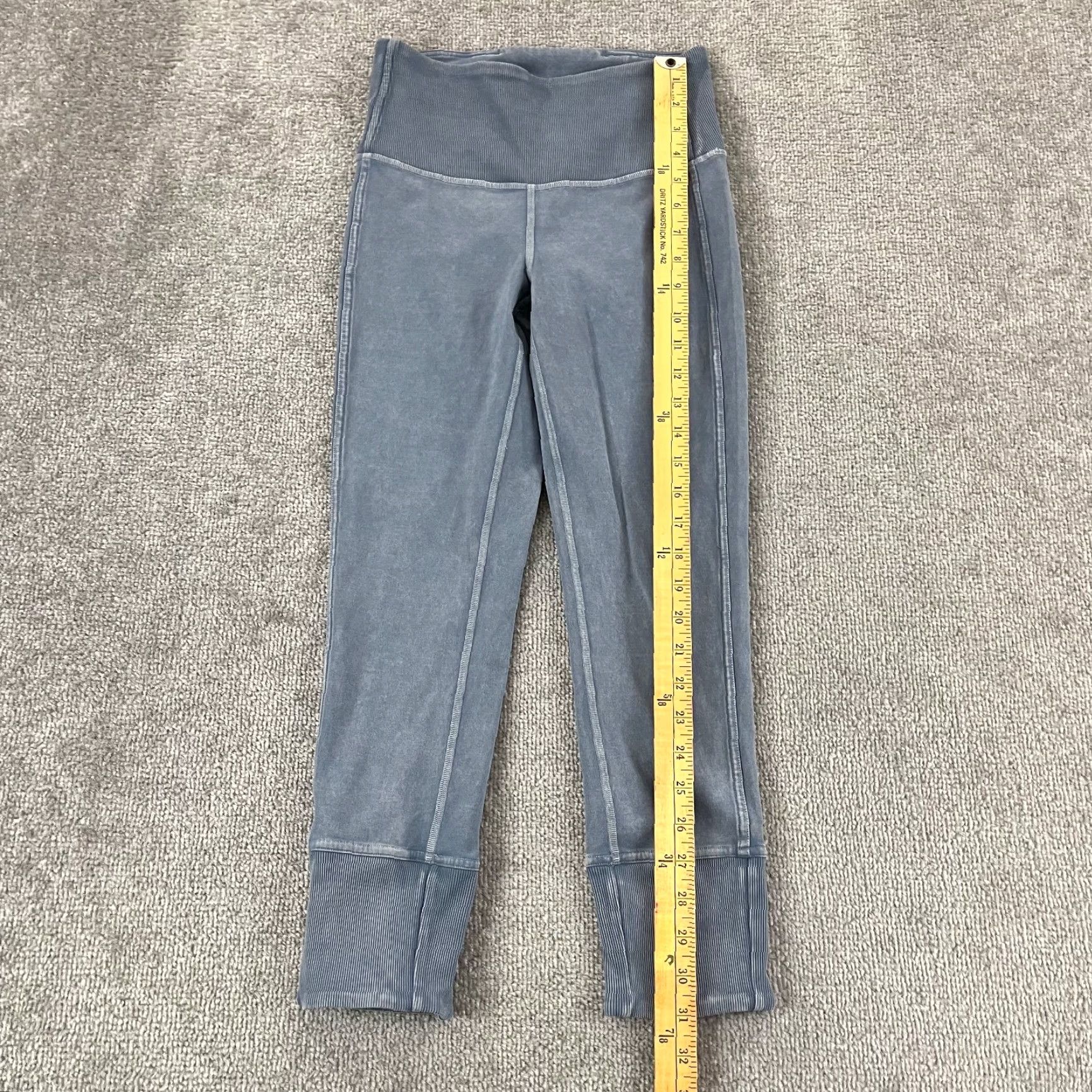 Lululemon LULULEMON Leggings Womens Size 4 Wunder Under Crop 23" Ribbed Washed Moon Blue Size 27" / US 4 / IT 40 - 6 Thumbnail