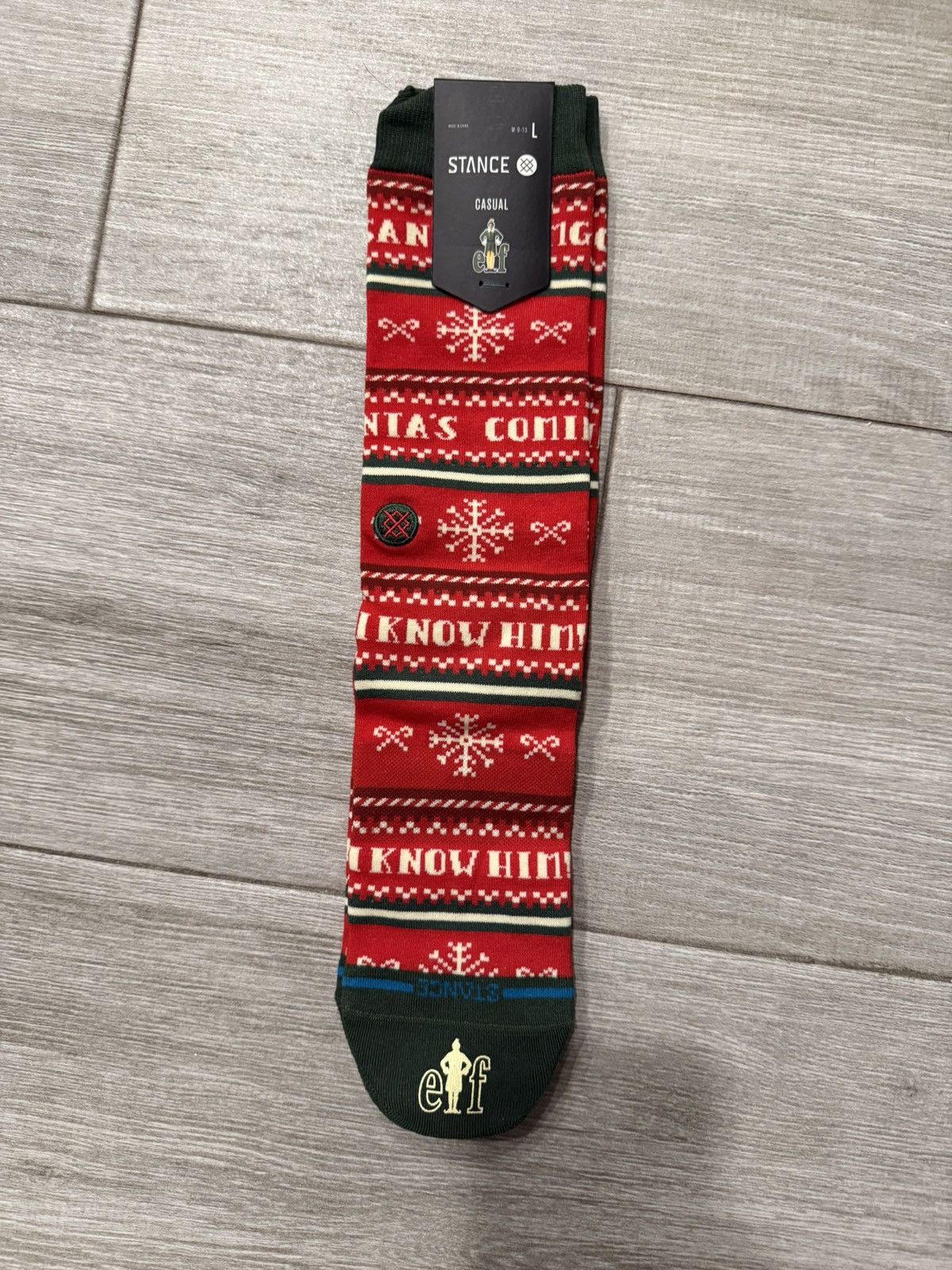 Stance Socks Stance x Elf I Know Him Red Crew Socks Size L Large New Size ONE SIZE - 1 Thumbnail