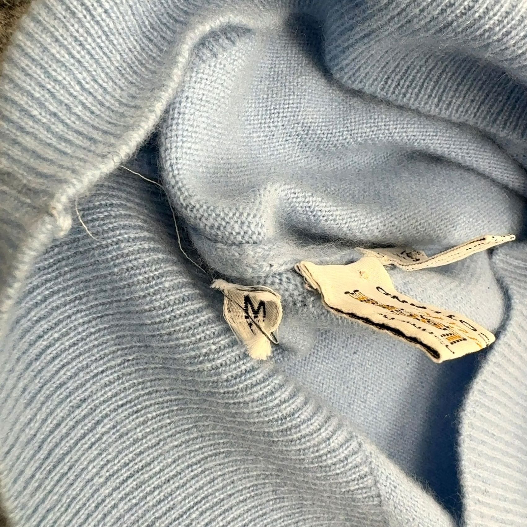 Vintage William Lockie Sweater Womens M Blue Cashmere Short Sleeve Turtleneck Size M / US 6-8 / IT 42-44 - 3 Thumbnail